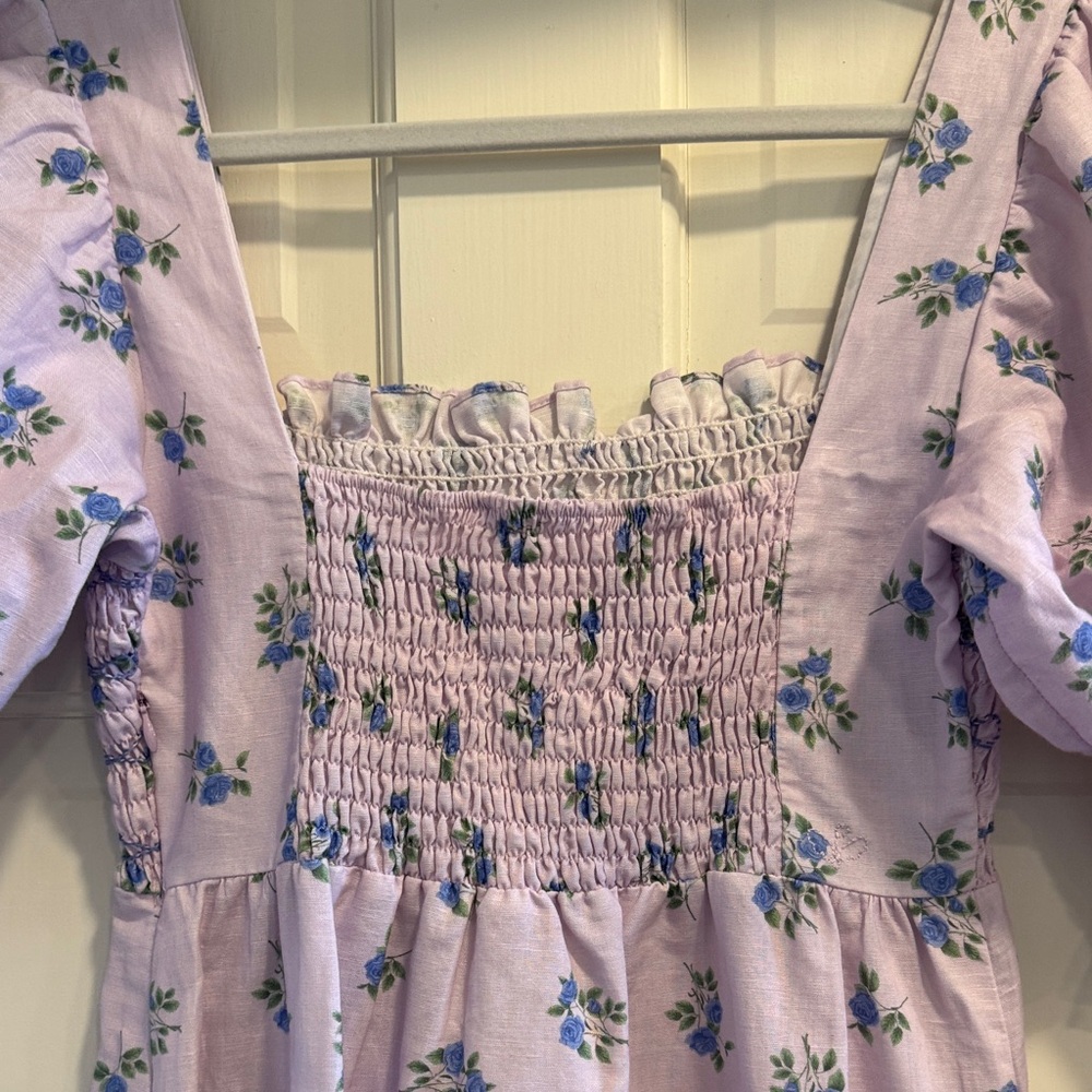 Dondolo Lilac Floral Ruffle Dress - Picture 5 of 6